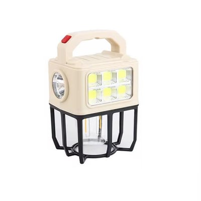 Lanterna reincarcabila led tip felinar, baterie externa, portabila, 3 surse de iluminare, incarcare solara sau prin cablu