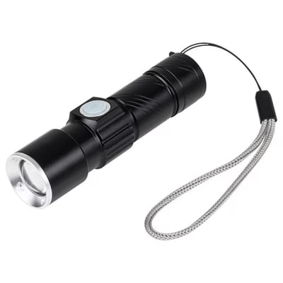 Lanterna reincarcabila, LED, 3 moduri iluminare, 120lm, Usb-A, aluminiu, zoom