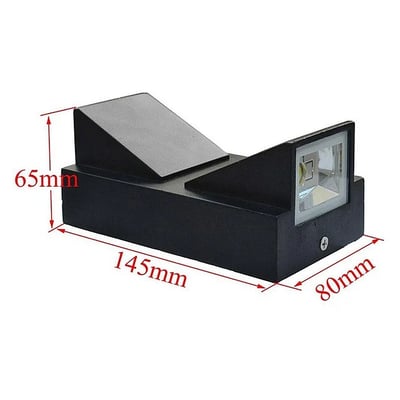 Aplica led de exterior, 2x5W, negru, 3000K, sticla si metal, negru, 1080lm