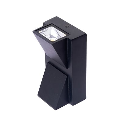 Aplica led de exterior, 2x5 W, negru, sticla si metal, culoare alb rece 6500K