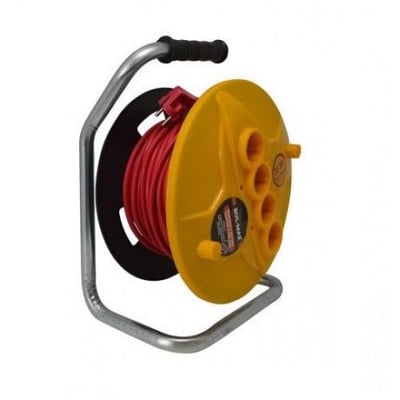 Prelungitor cu Tambur, 20 M, 3 x 1.5mm, 4 Prize, Maner Transport