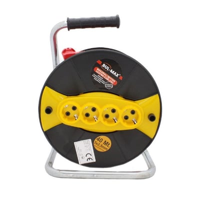 Prelungitor cu Tambur, 40 M, 3 x 2.5mm, 4 Prize, Maner Transport