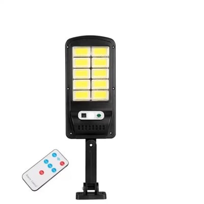 Lampa Solara Stradala 120 LED, Cu Senzor De Miscare, Panou Solar Incorporat, Brat De Montare Si Telecomanda