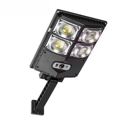 Lampa solara stradala cu panou solar si telecomanda, 30W, suport incorporat, 4 celulele led, rezistent la apa ip66, senzor de miscare si lumina