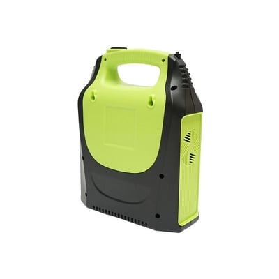 Kit iluminat portabil LED cu 3 becuri/proiector, radio FM panou solar si baterie 6V, 4.5Ah pentru pescuit camping GD-8071