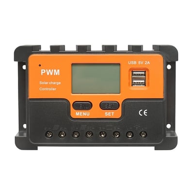 Regulator tensiune pentru panou solar 30A 12V/24V 2X port USB 5V/2A, automat