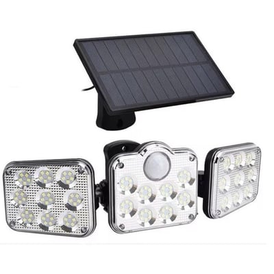 Lampa solara cu senzor de miscare, brate reglabile, 148 Led SMD, 15w, 300lm