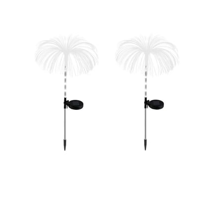 Set 2 Lampi Solare, Tip Palmier, Fibra Optica, IP65, Lumina RGB, 80cm