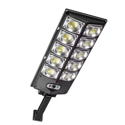 Lampa solara stradala cu panou solar si telecomanda, 80W, suport incorporat, 10 celulele led, rezistent la apa ip66, senzor de miscare si lumina