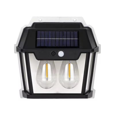 Lampa solara de perete cu senzor de miscare, 28W, 2 becuri Led, IP65, Acumulator 3.7v