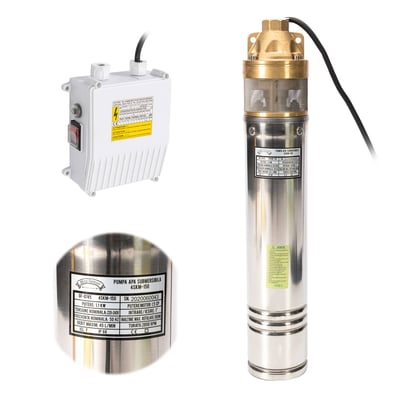 Pompa submersibila cu turbina, Micul Fermier GF-0745, 4SKM-150, 2000 W, refulare 100 m, 3m³/h, panou de comanda, bobinaj cupru