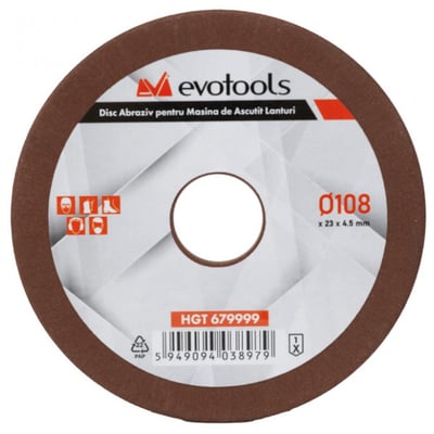 Disc pentru masina de ascutit lant drujba, 108x23x4.5 mm, Evotools 679999