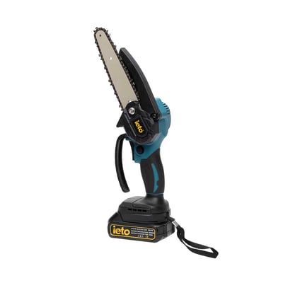 Mini drujba cu acumulator, Ieto HD 315, 21 V, 6 Ah, 2 baterii, valiza transport, lama 6'' + lant rezerva