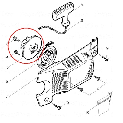 Fulie demaror drujba Husqvarna 36, 41, 136, 141 (cu pinion fix)