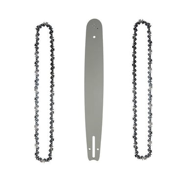 Set lama si 2 lanturi pentru drujba de constructii, 22,5 dinti/45 pinteni, pas 3/8LP, canal 1.3 mm, lungime 12”/30 cm