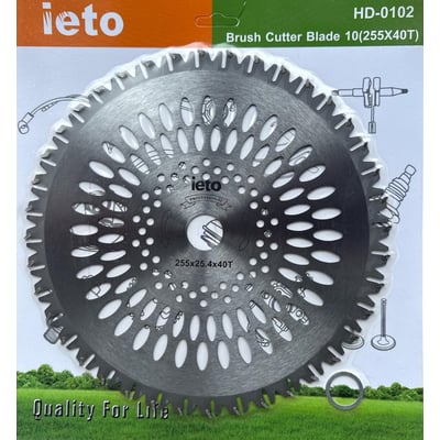 Disc circular motocoasa cu 40 dinti vidia 255x25.4 mm, Ieto HD-0102