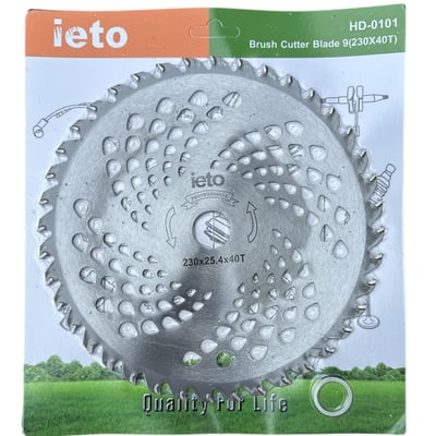 Disc motocoasa pentru tuns iarba, otel, 40 dinti cu vidia, 230x25.4 mm, ondulat, Ieto Professional HD-0101