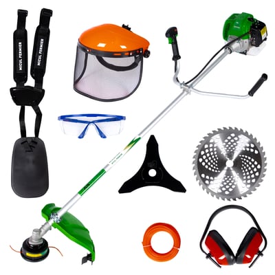 Motocoasa pe benzina Micul Fermier GF-0915, 2 timpi, 3.5 kW, 4.6 CP, accesorii incluse