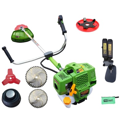 Set Motocoasa pe benzina Procraft T4350, 2 timpi, 4.3 kW, 6 CP, 51.7cc + Disc plivit + 4 sisteme de taiere