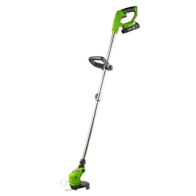 Trimmer electric Procraft PTA-24, 21v, 1.5ah, 2 acumulatori, 1 incarcator, 1 disc metalic, 2 cutite metalice, 5 lame plastic, 10000RPM, diametru taiere 150 mm