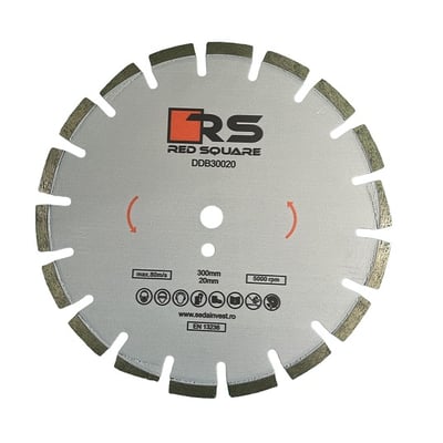 Disc taiat asfalt si beton diamantat, 300x20 mm, Red Square DDB30020