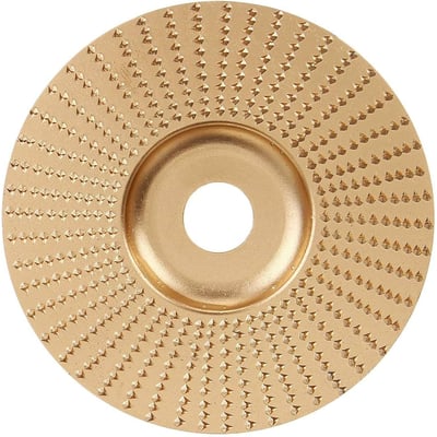 Disc slefuit, modelat, sculptura lemn, diametru 125 mm, model frontal drept