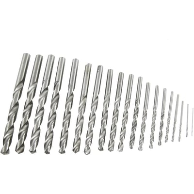 Set burghie metal Ø1-10mm, 19 piese, DIN 338, Bebona AY001-152