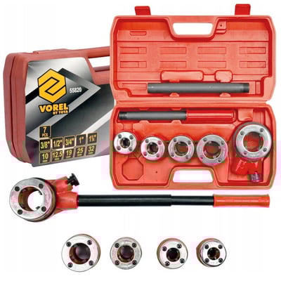 Trusa filiere pentru tevi, Vorel 55820, 3/8 inch - 5/4 inch