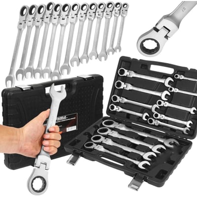 Set chei combinate cu clichet articulate, Kraft&Dele KD11305 , 8-32 mm, 13 bucati