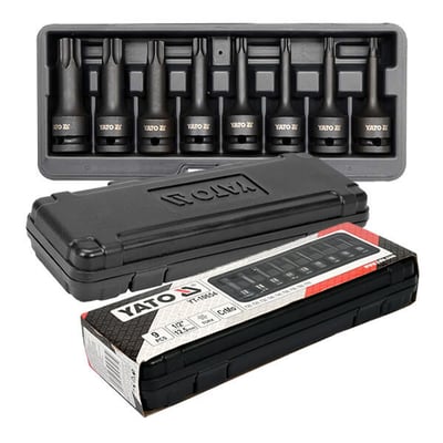 Set chei tubulare impact, Yato YT-10654, T20-T70 mm, 1/2 inch, 9 bucati
