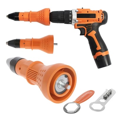 Adaptor electric pentru pistol de nituit, portocaliu, 2.4 - 4.8 mm