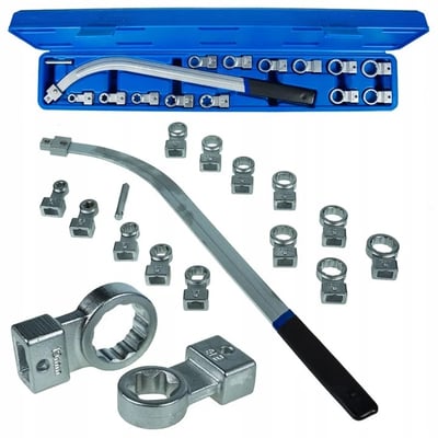 Trusa chei pentru montat tensionat curele distributie, role intinzatoare, chei inelare brat lung, 15 piese