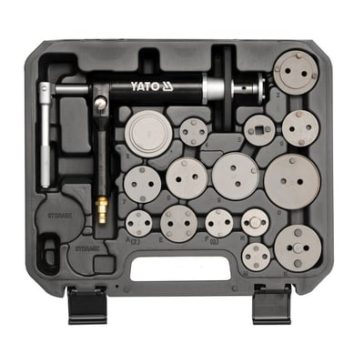 Trusa universala cu presa si adaptoare pentru etrier frana pneumatica, 16 piese, Yato YT-0671