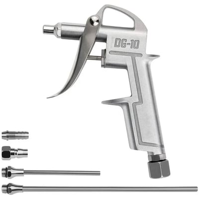 Pistol de suflat aer comprimat cu accesorii, tije 10cm/20cm