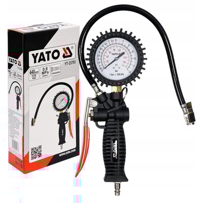 Pistol de aer cu manometru, Yato YT-23703, cupla rapida 1/4 inch, 8 bar, 440 mm