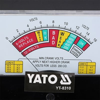 Tester acumulatori analog, Yato YT-8310, 6/12 V