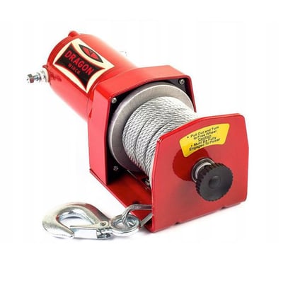 Troliu electric 12V, 2000 LBS (907 Kg) cablu din otel, lungime 10m, Dragon Winch DWM2000ST