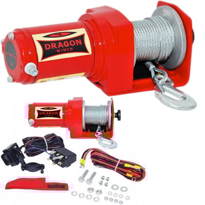 Troliu electric 12V, 2000 LBS (907 Kg) cablu din otel, lungime 10m, Dragon Winch DWM2000ST