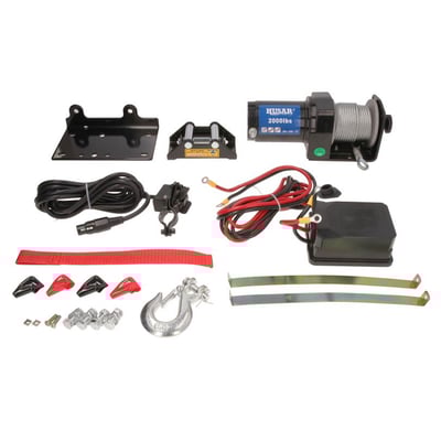Troliu electric 12V, 2000 LBS (907 Kg) cablu din otel, lungime 15m, Husar Winch