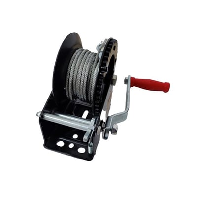 Troliu manual 2500 LBS (1133 Kg) cablu din otel, lungime 10m, frana activa cu clichet, Dragon Winch DWK25LINA