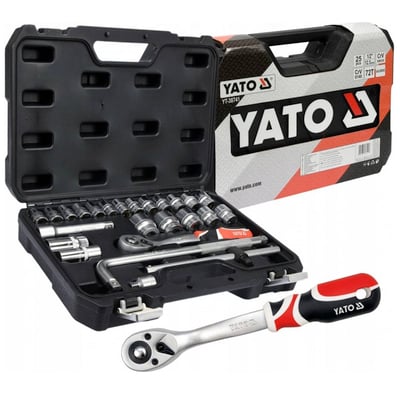 Trusa chei tubulare, Yato YT-38741, 10-32 mm, patrat 1/2 inch, 25 bucati