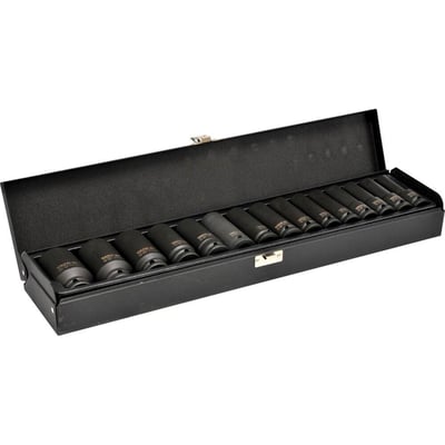 Set chei tubulare adanci, de impact Yato YT-1055, 1-2'',15 Buc, Cr-Mo, 10-32mm