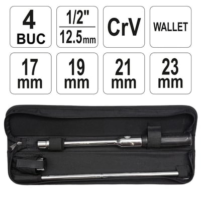 Cheie cruce pentru roti, Yato YT-08035, 17, 19, 21, 23 mm