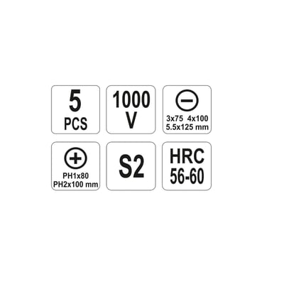 Set 5 surubelnite izolate pentru electricieni, Yato YT-2827, VDE, 1000 V