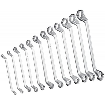 Chei inelare cu cot , 6-32 mm, set 12 bucati, satinate, CrV