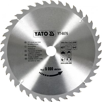 DISC CU VIDIA PENTRU LEMN YATO 300X30 MM, 40T