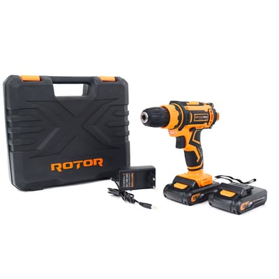 Masina de gaurit si insurubat, Rotor RPA18, cu 2 acumulatori, 18 V, 1.5 Ah, Li-Ion, 1350 RPM, 27 Nm