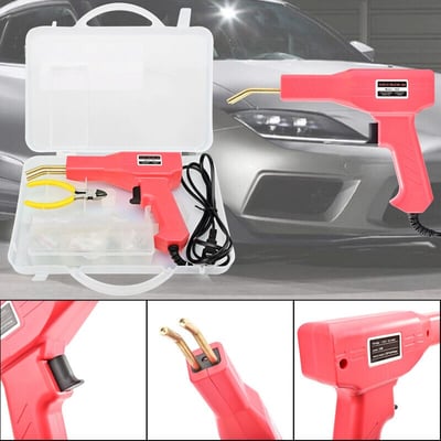 Kit pistol pentru lipit/sudat plastic, 4 tipuri de capse, cutie de transport, kit pentru repararea fisurilor din plastic, polipropilena, 200 capse de intarire, putere 50W