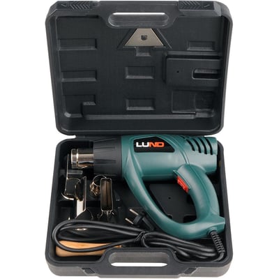 Suflanta cu aer cald, Lund 79325, 2000 W, cu accesorii, in valiza