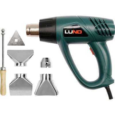 Suflanta cu aer cald, Lund 79325, 2000 W, cu accesorii, in valiza